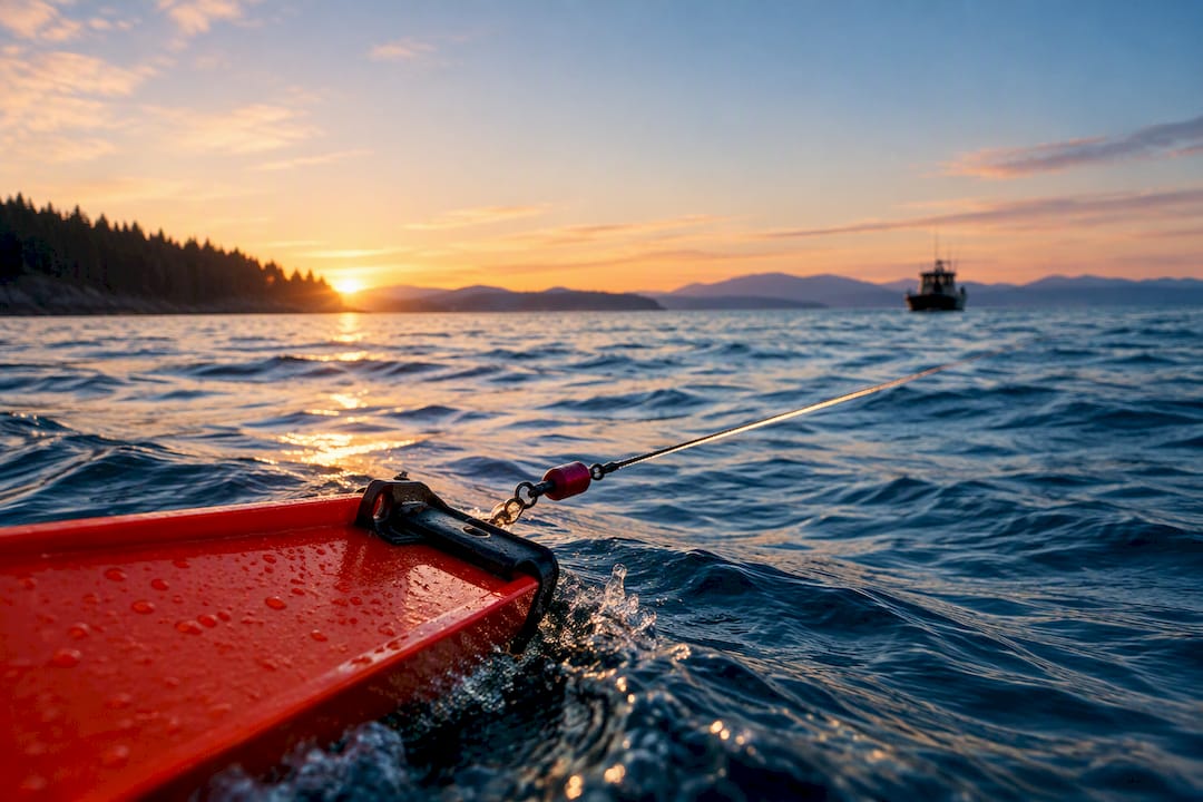 Planer board trolling across Pacific Northwest water
