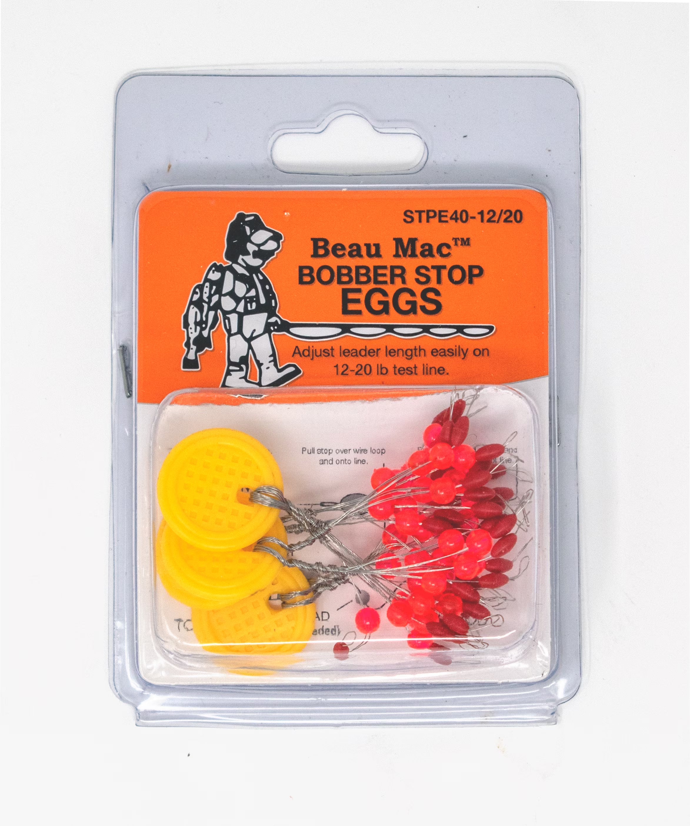 BEAU MAC BOBBER STOP EGGS RUBBER W/BDS 12-20LB 40PK'