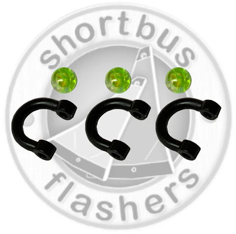 Plastic Fixed Clevis with Green Beads – 12 Pack