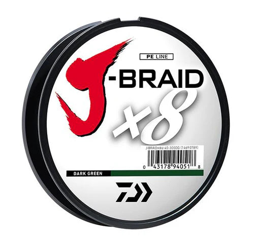 DIAWA J-BRAID X8 DARK GREEN (300 Yds)