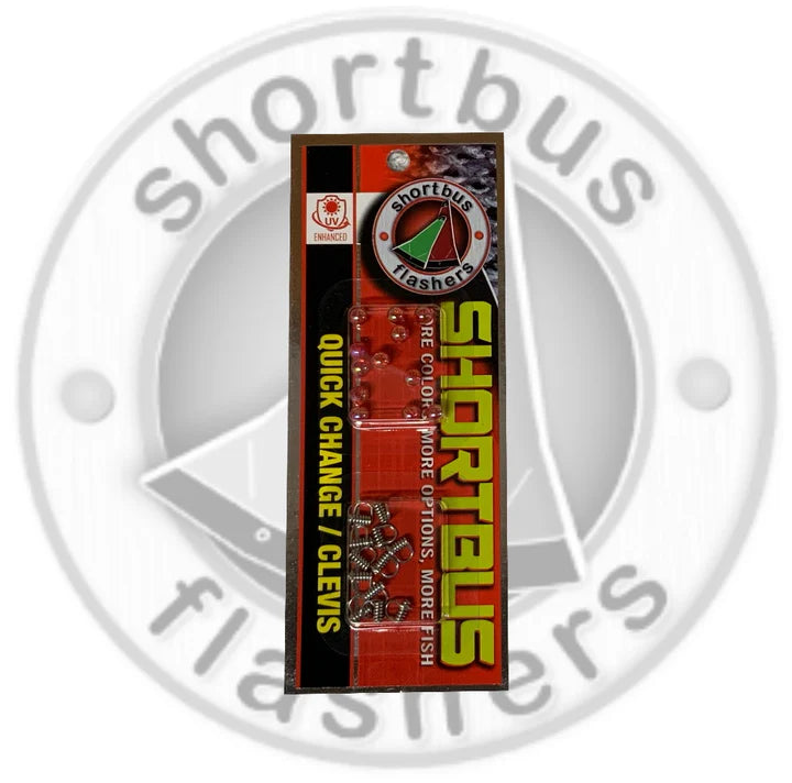 Stainless Steel Quick Change Clevis with Red Beads – 12 Pack