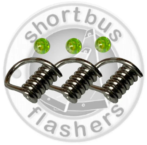 Stainless Steel Quick Change Clevis with Green Beads '12 Pack'