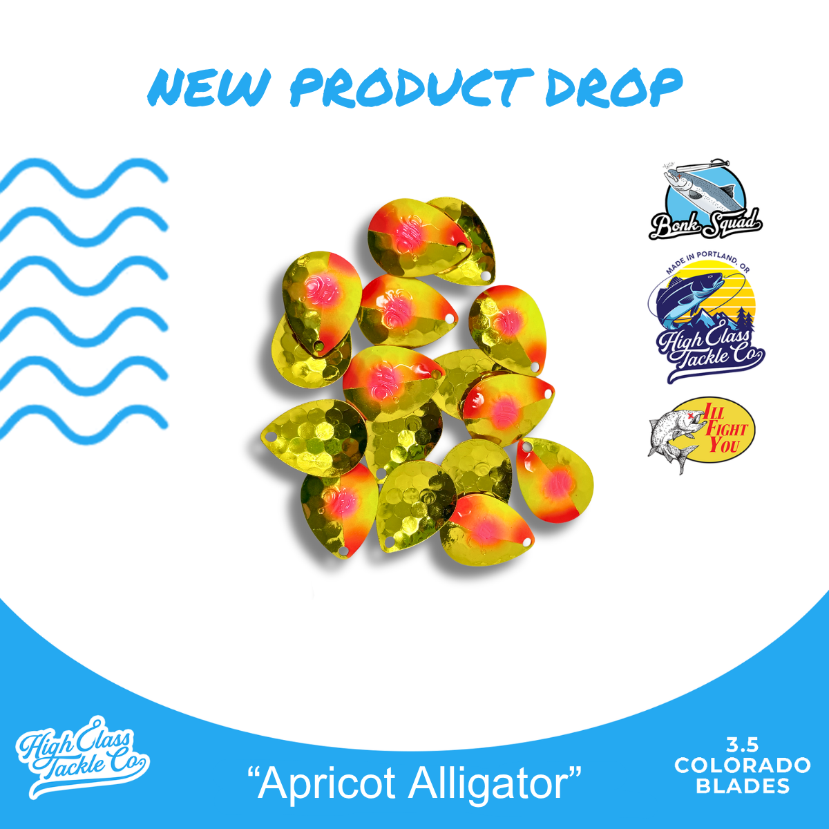 NEW! 'Apricot Alligator ' High Class 3.5 Colorado Blades (3-Pack)