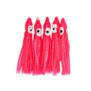 "Hot Pink Sparkle"Hoochie Squid Skirts (5x PACK) 2 1/4"