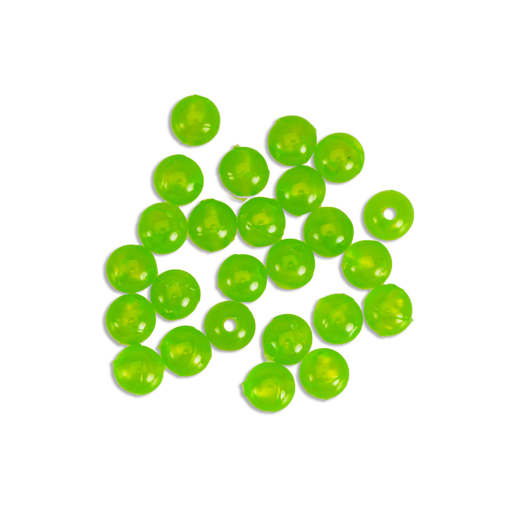 Clear Slime Green 6MM Beads (20pack)